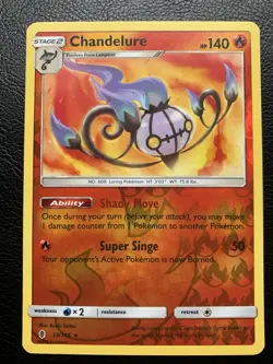 Chandelure 13/145 Reverse Holo Guardians Rising Rare Pokemon TCG Card NM - Image 1