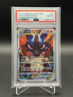 Pokemon TCG Crown Zenith Lucario VSTAR SWSH291 Promo Card PSA 10 - Image 1