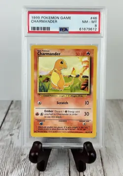 1999 Pokemon Game #46 Charmander PSA 8 Base Set Unlimited Card - Image 1