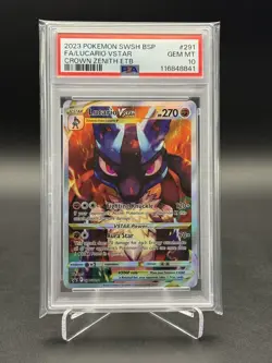 Pokemon TCG Crown Zenith Lucario VSTAR SWSH291 Promo Card PSA 10 - Image 1