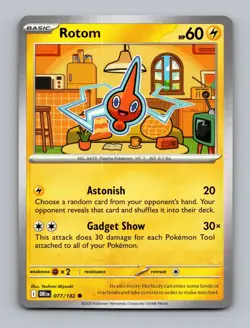 (2x PlaySet) Rotom 077/182 SV10: Destined Rivals Non Holo Pokemon NM/NP Card - Image 1