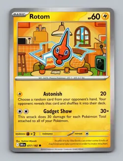 (2x PlaySet) Rotom 077/182 SV10: Destined Rivals Non Holo Pokemon NM/NP Card - Image 1
