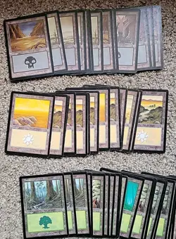 MTG Lot Of 85 Mercadian Masques Basic Lands Magic Swamp Mountain Forest Island - Image 3