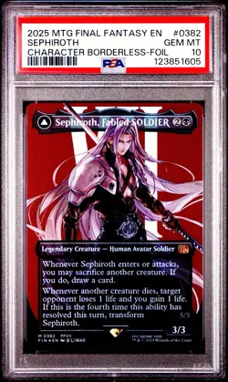 2025 MTG Final Fantasy SEPHIROTH * Character Borderless Foil #0382 * PSA 10 - Image 1