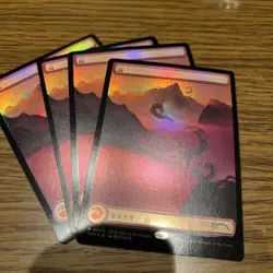 MTG Mountain Challenge Promo Foil Set of 4 Japanese Mountain Magic Cards - Image 1