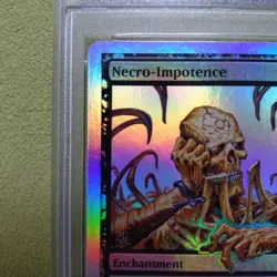 Unhinged MTG Necro-Impotence Foil PSA 8 Collectible Card Used - Image 4