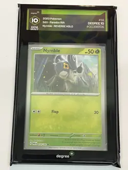 2023 Pokemon TCG Nymble 014/182 Paradox Rift Reverse Holo, Degree Gem Mint 10 - Image 1