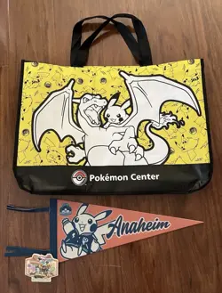 2025 Pokemon World Championships Anaheim Varsity Pikachu Pennant & Tote Bag - Image 1
