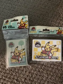 Pokemon World Championships 2025 Anaheim Dice Damage Counter Box + sleeves - Image 1