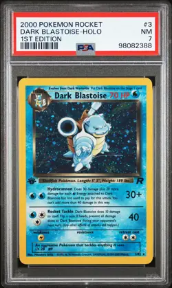 DARK BLASTOISE 2000 Pokemon Rocket #3 1ST Edition PSA 7 - Image 1