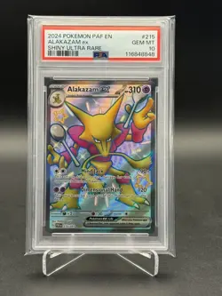 2024 POKEMON PAF EN-PALDEAN FATES SHINY ULTRA RARE #215 ALAKAZAM EX PSA 10 - Image 1