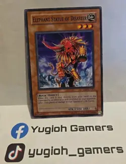YUGIOH ELEPHANT STATUE OF DISASTER DR2 COMMON UNLIMITED LIGHT PLAYED - Image 1
