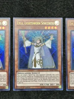 3x Yugioh! LP Lyla, Lightsworn Sorceress BLLR-EN036 Ultra Rare 1st Edition - Image 3