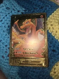 CHARIZARD V Gold Foil Fan Art Display Card, HP 220 M/NM - Image 1
