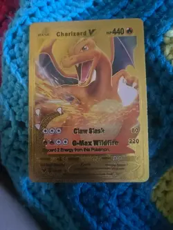 CHARIZARD V Gold Foil Fan Art Display Card, HP 220 M/NM - Image 2