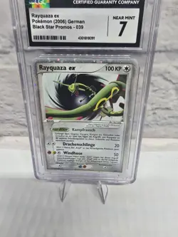 CGC 7 Rayquaza ex Black Star Promo German 039 Holo Pokemon Card POP 1 - Image 1