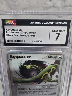 CGC 7 Rayquaza ex Black Star Promo German 039 Holo Pokemon Card POP 1 - Image 2