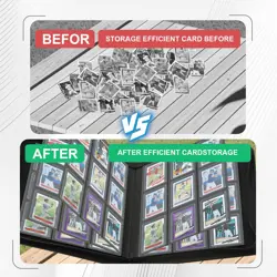 Toploader Binder,Trading Card Binder Storage Hold up 288 Cards 9-Pocket Top L... - Image 5