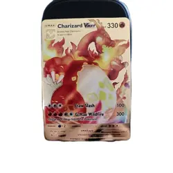 Super rare Pokemon Charizard VMAX Gold Metal Card. - Image 1
