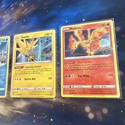 Pokemon Card Set Articuno Zapdos and Moltres Holo Rare From Pokemon Go NM - Image 2