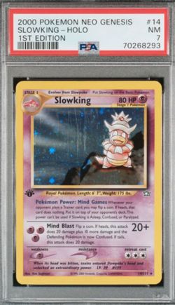SLOWKING 14/111 1st Edition Neo Genesis Holo Rare 2000 Pokemon Card PSA 7 - Image 1