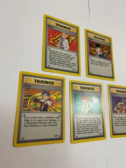 Rare Gym Pokemon Card Lot Trainer Brock Sabrina Blaine Koga and Misty's Wish - Image 2