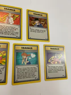 Rare Gym Pokemon Card Lot Trainer Brock Sabrina Blaine Koga and Misty's Wish - Image 3