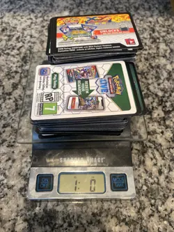 1 Pound Unused Pokemon Trading Card Game Online Code Cards - Image 1