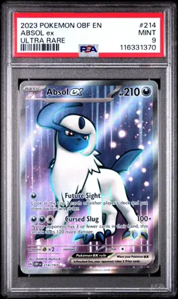 2023 POKEMON OBF EN-OBSIDIAN FLAMES 214 ABSOL EX ULTRA RARE PSA MINT 9 CARD - Image 1