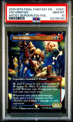 2025 MTG Final Fantasy VIVI ORNITIER * Artist Borderless Foil #0321 * PSA 10 - Image 1