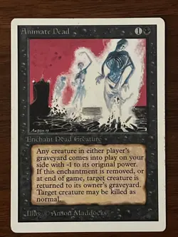 Animate Dead (Unlimited) LP + Free Bonus MtG Magic The Gathering Cards Included - Image 1
