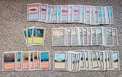 MTG Lot Of 125 4th Fourth Edition Basic Lands Magic Swamp Mountain Forest Island - Image 1