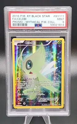 PSA 9 Mint Pokemon Celebi Mythical Coll. Full Art Black Star Promo XY111 - Image 1