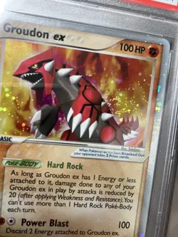 2006 POKEMON EX CRYSTAL GUARDIANS #93 GROUDON EX *SWIRL* PSA 8 - Image 1
