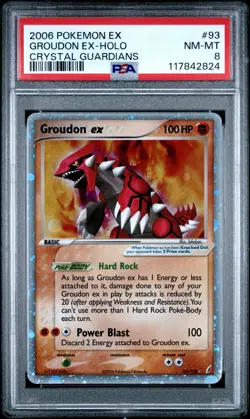 2006 POKEMON EX CRYSTAL GUARDIANS #93 GROUDON EX *SWIRL* PSA 8 - Image 2