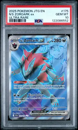 2025 POKEMON JTG EN-JOURNEY TOGETHER ULTRA RARE #175 N'S ZOROARK EX PSA 10 - Image 1