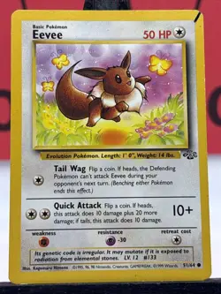 Eevee 51/64 Jungle Set Common Regular 1999 WOTC Pokemon TCG MP - Image 3