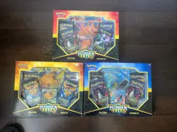 Pokemon Hidden Fates GX 3 Box Set Charizard Gyarados Riachu New Sealed - Image 2