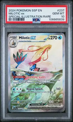 2024 POKEMON SSP EN-SURGING SPARKS SPECIAL ILLUSTRATION RARE MILOTIC EX PSA 10 - Image 1