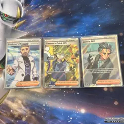 Pokemon TCG Lot Of 3 Trainer Cards Clement’s Quick Wit, Larry And Professor! NM - Image 1