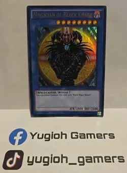 YUGIOH MAGICIAN OF BLACK CHAOS YGLD-ENC01 UNLIMITED ULTRA LIGHT PLAYED - Image 1