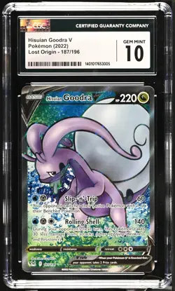 CGC 10 Hisuian Goodra V 187/196 Lost Origin-Mint+ Graded Pokemon Card - Image 1