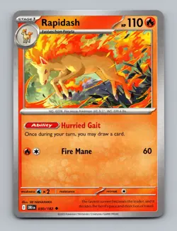 (2x PlaySet) Rapidash 030/182 SV10: Destined Rivals Non Holo Pokemon NM/NP Card - Image 1