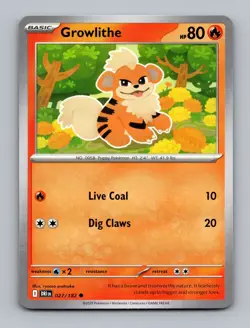(2x PlaySet) Growlithe 027/182 SV10: Destined Rivals Non Holo Pokemon NM/NP Card - Image 1