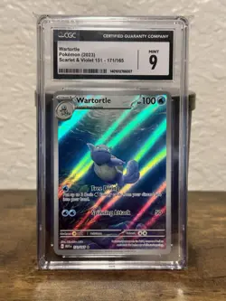 Blastoise ex and Warturtle Pokemon Card CGC 9 Scarlet & Violet 151 - Image 2