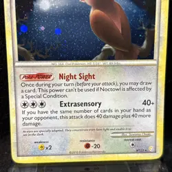 Pokemon TCG Noctowl HeartGold SoulSilver Holo Card 8/123 Rare - Image 2