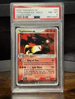 2003 Pokemon EX Sandstorm Typhlosion Holo Card #99/100 PSA 8 - Image 1