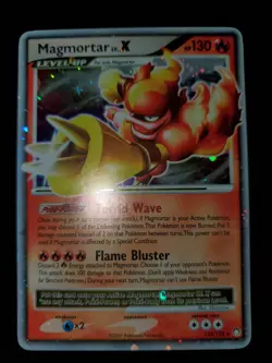 Magmortar Lv.X 123/123 Holo Pokemon TCG Mysterious Treasures Card NM Near Mint - Image 2
