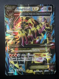 Pokemon Primal Groudon EX Mega Holo Trading Card 240 HP, obvious sings of use - Image 1