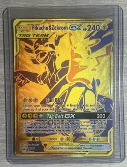 Pokemon TCG Pikachu & Zekrom GX Full Art Black Star Promo Card SM248 NM - Image 1